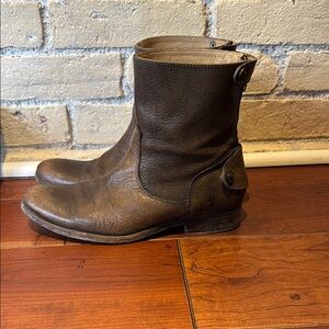 Frye Brown Leather Mid-Calf Ankle Boots